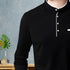 Men Black Henley Full Sleeve T-Shirt